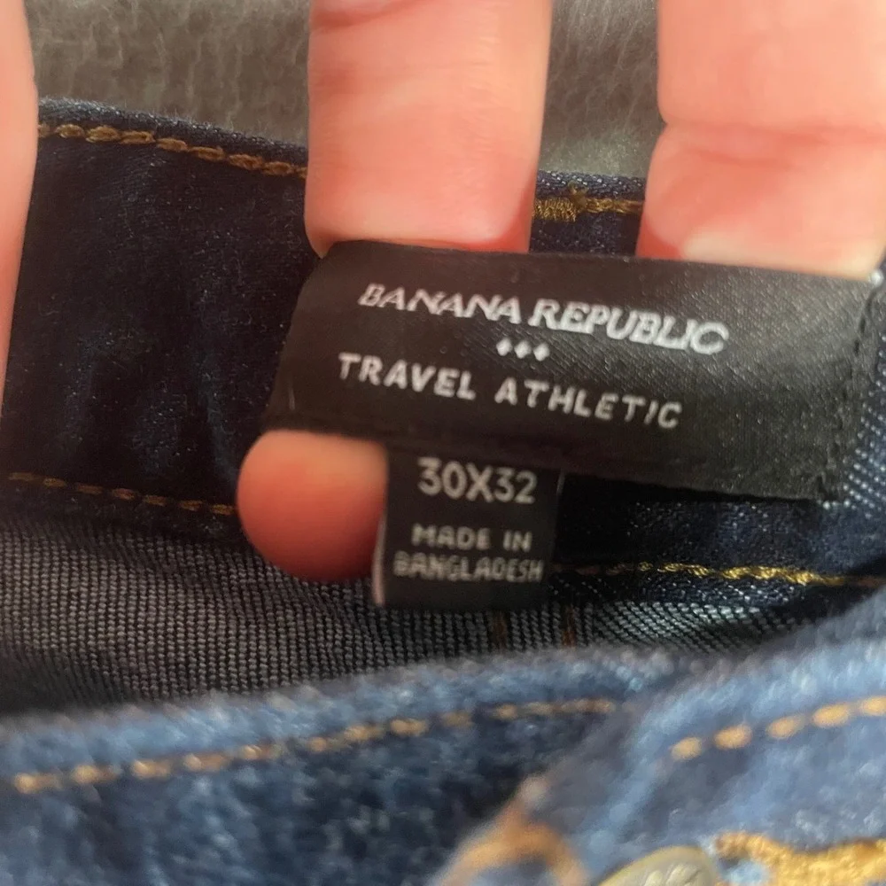 Banana Republic Travel Athletic Jeans Mens 30x32 Indigo Rinse‎ Wash Excellent